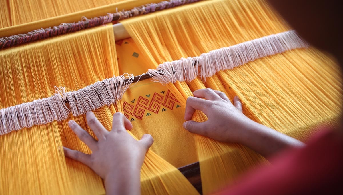 Indigenous Eri and Muga silk handloom weaving